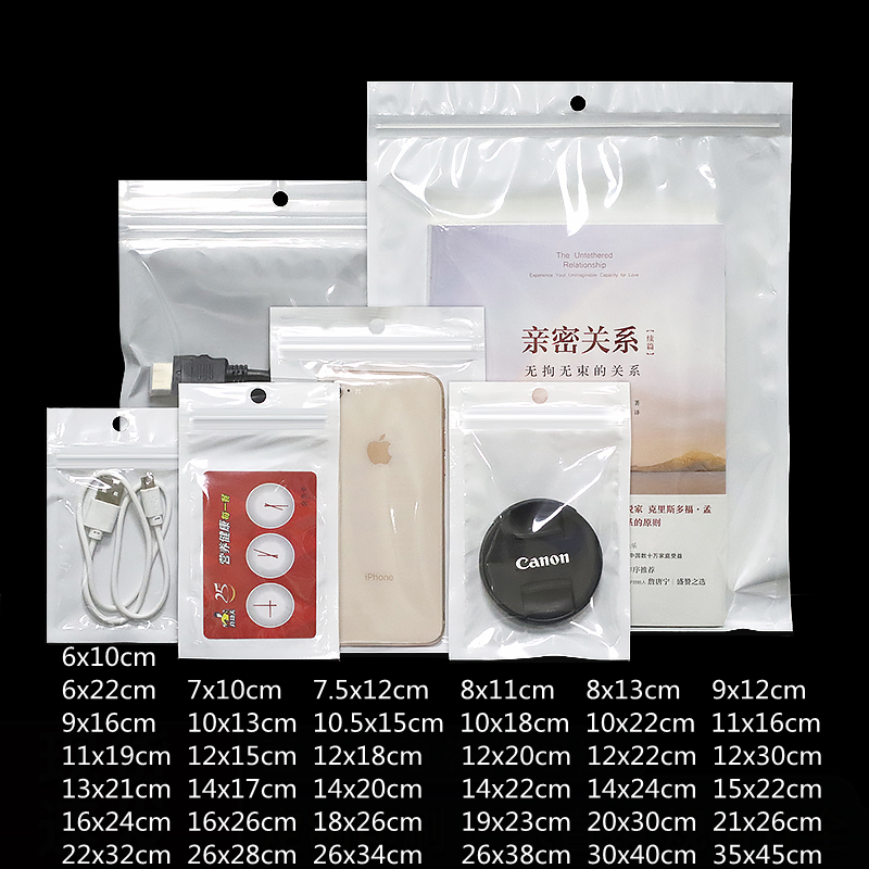 Sustainable Living Eco Friendly - 50Pcs Weiß Klar Selbst Seal Ziplock