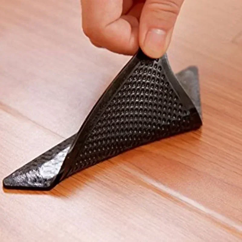 Sustainable Living Eco Friendly - 4-teiliger Silikon-Teppich-Teppich-Clip, rutschfester Griff, Eckmatte, rutschfeste
