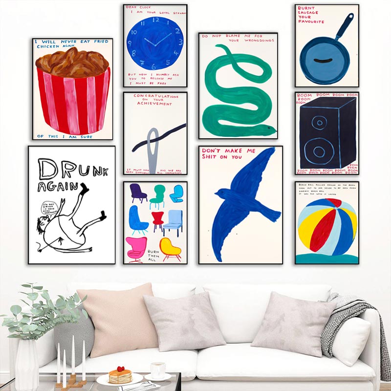 Sustainable Living Eco Friendly - David Shrigley Poster, humorvoll, surreal, Wandkunst,